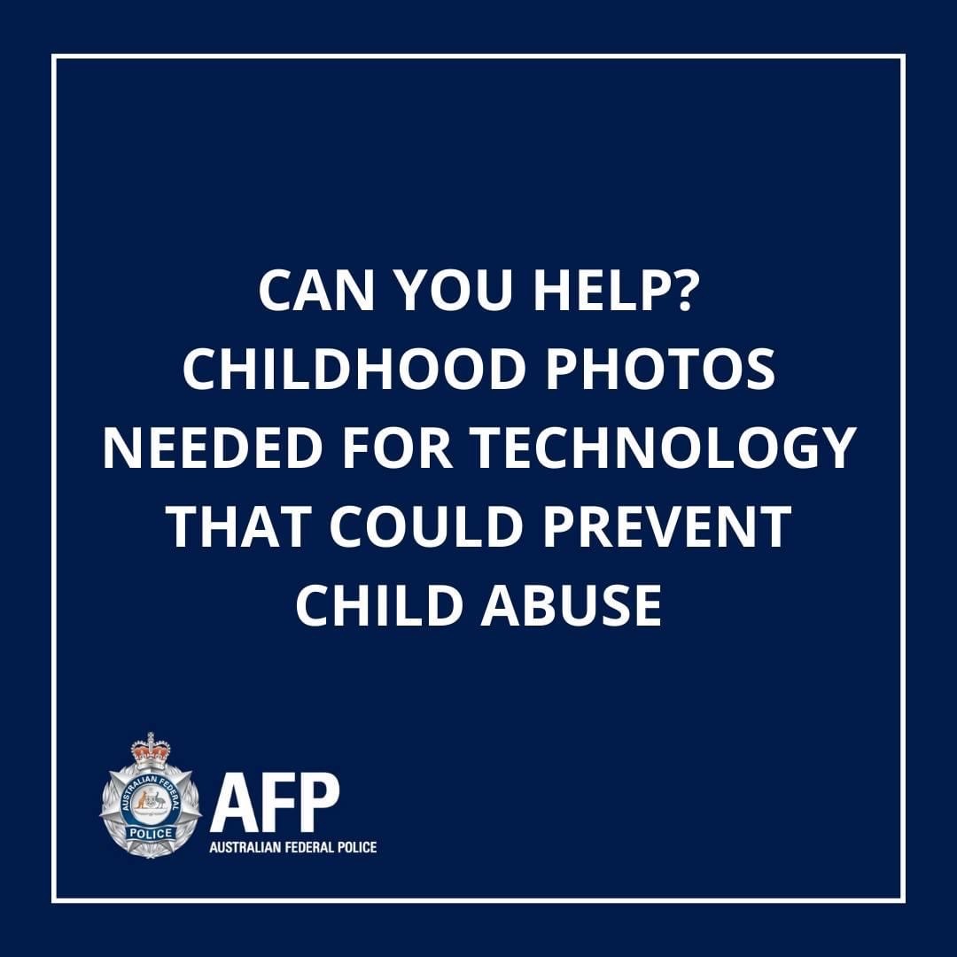 Call to action asking the public for childhood photos