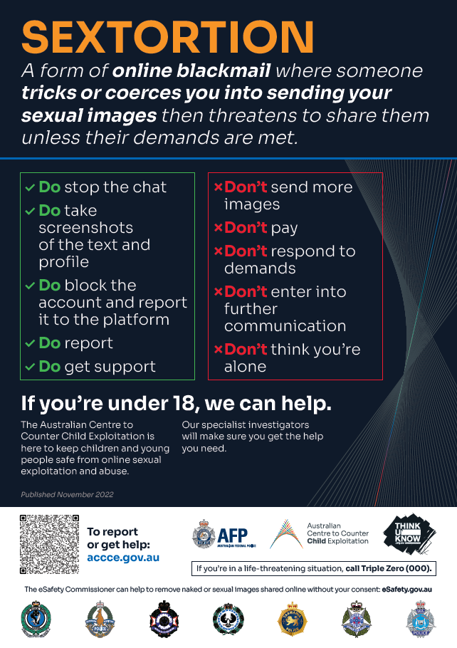 Sextortion poster navy screenshot